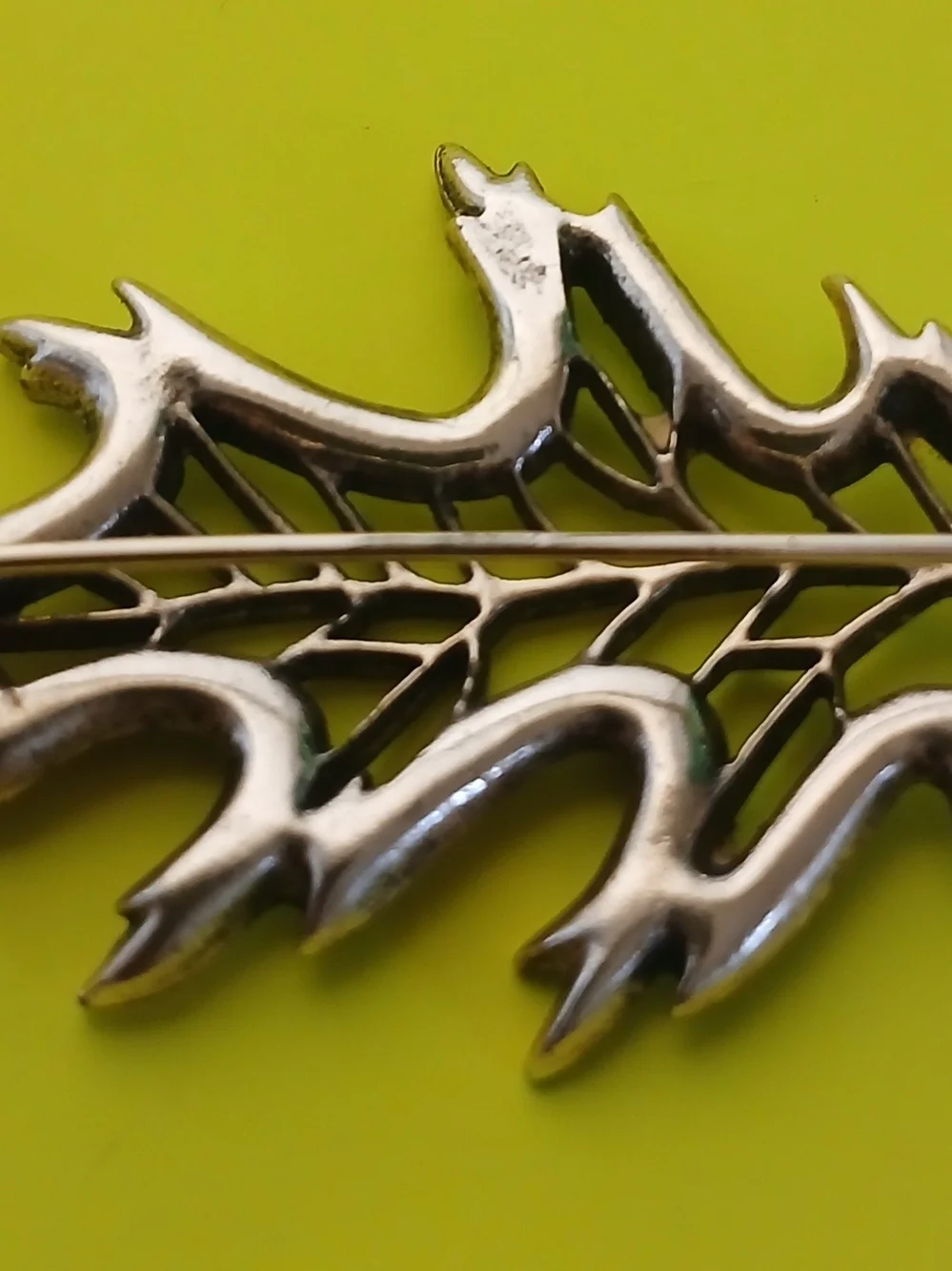 Silver-Tone Leaf Filigree Brooch - Women's Jewelry